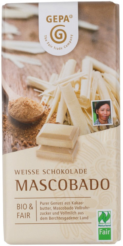 Chocolat blanc BIO Mascobado - GEPA