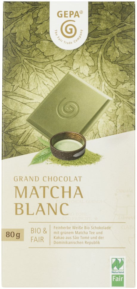 Tablette de chocolat blanc au thé matcha - GEPA Bio