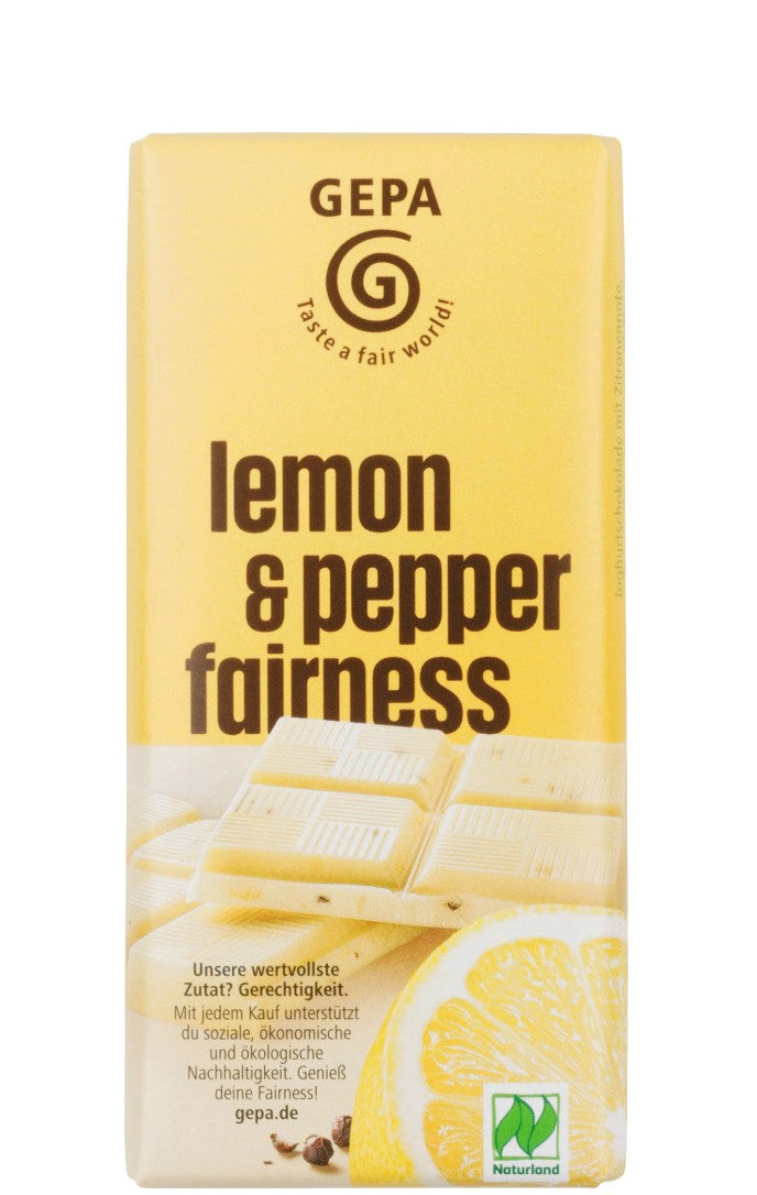 Tablette de chocolat BIO au citron et poivre noir - GEPA