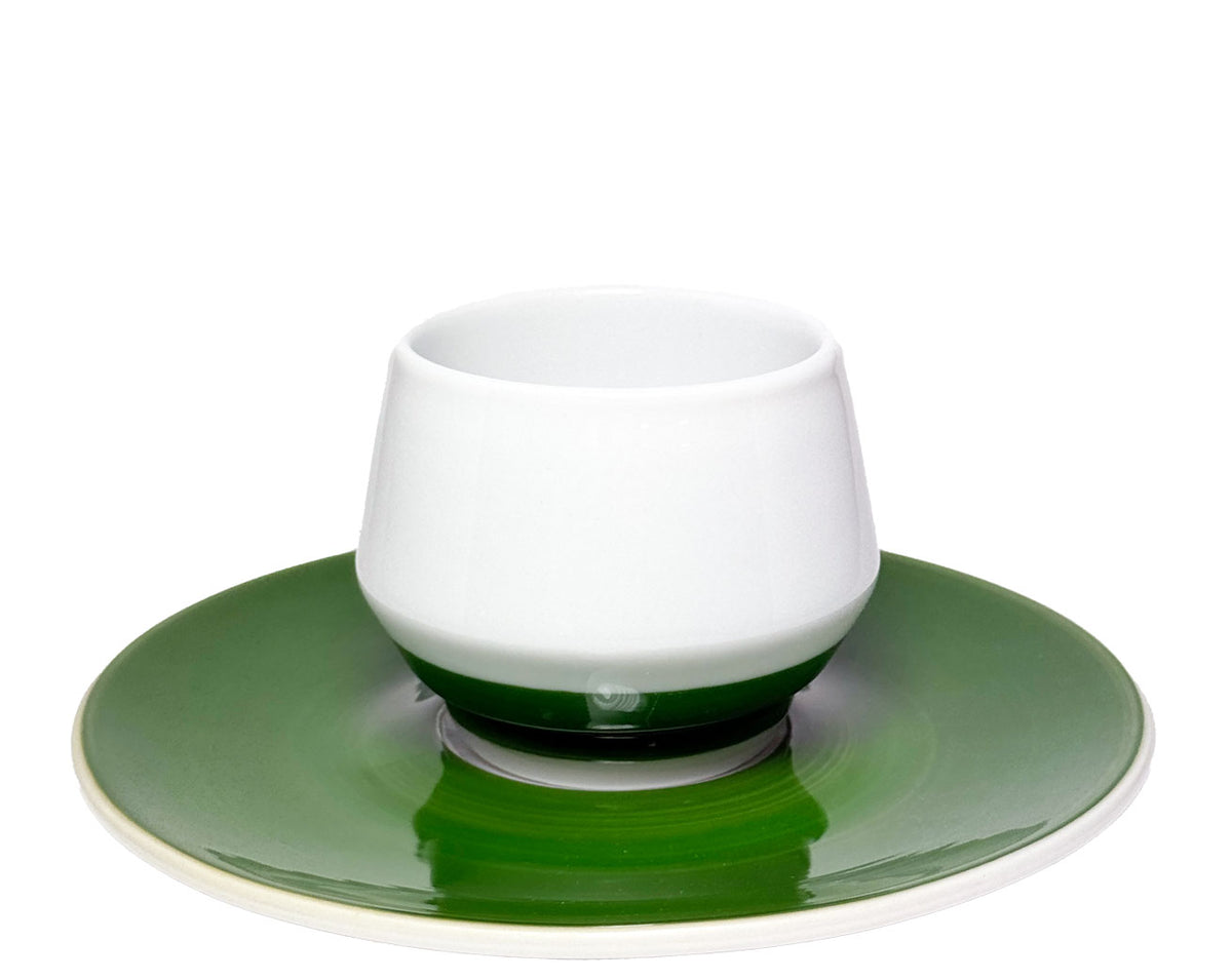 Tasse à expresso blanche et verte " Maniko " - Club House