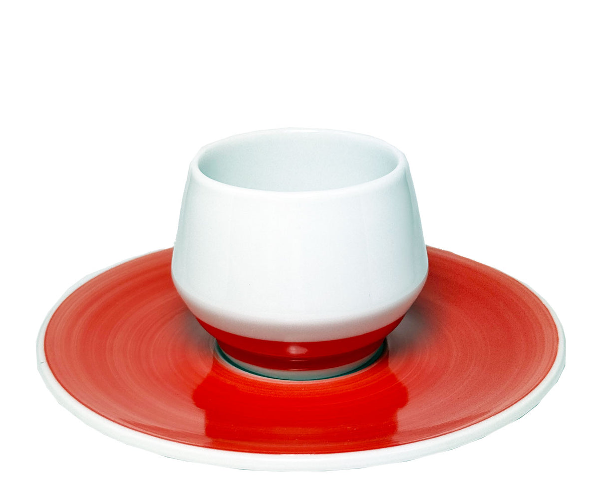 Tasse à expresso blanche et rouge " Maniko " - Club House