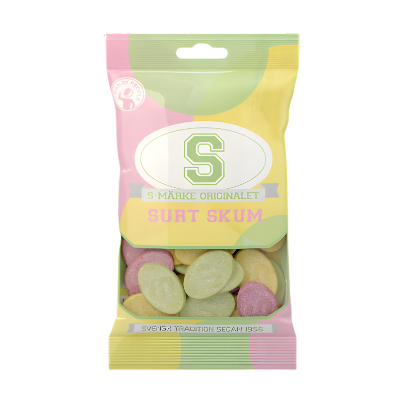 S-märke Surt Skum mousse aux fruits